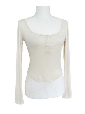 🥝 3 for 35- Ribbed Square Neck Henley